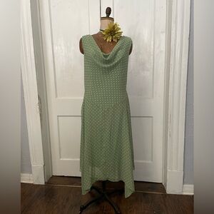 Light Green and White Polka Dot Dress